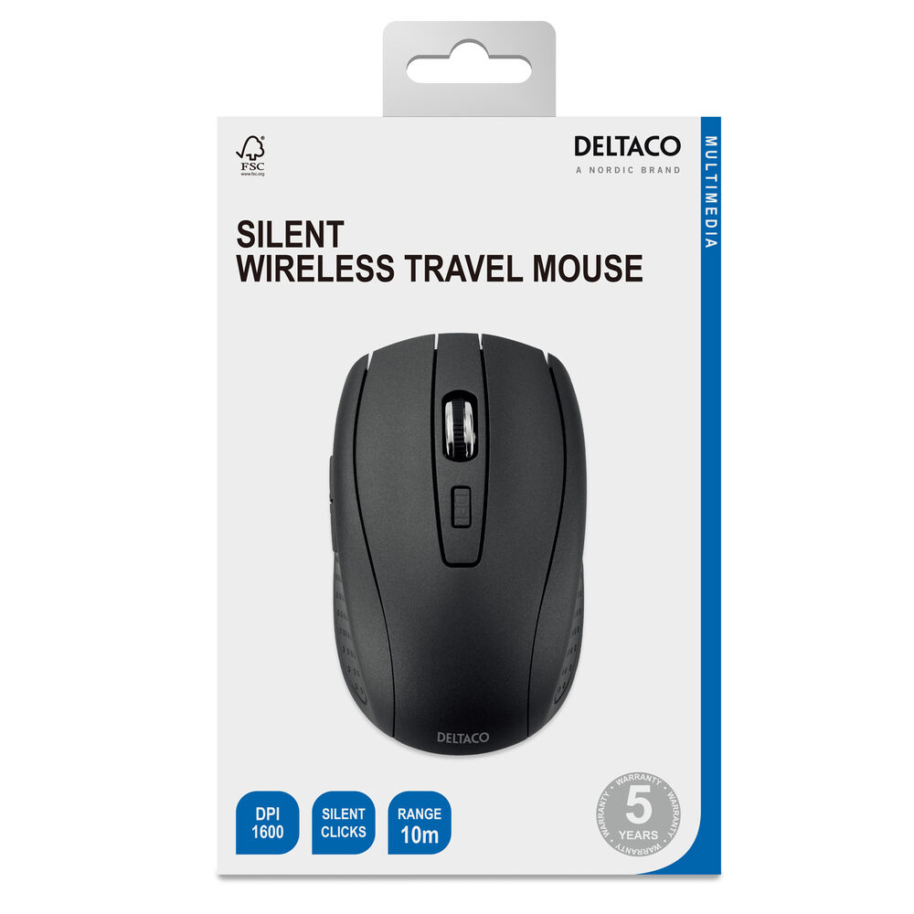 Datormus trådlös 6 knappar Deltaco